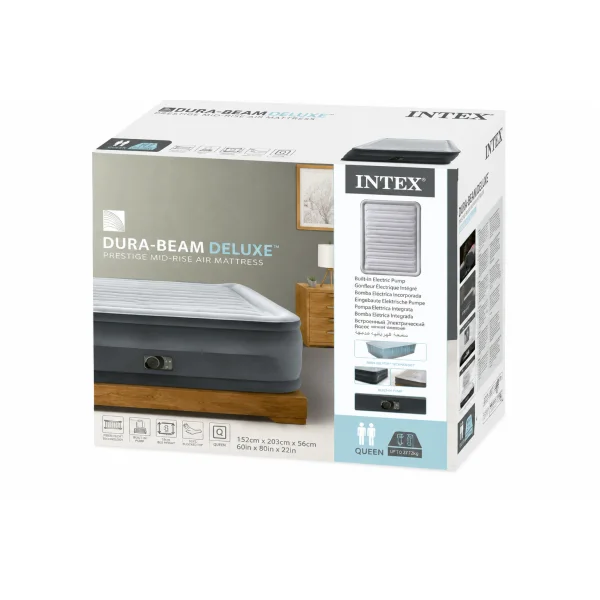 Надувная кровать Intex 64418 Dura-Beam Deluxe Queen 152×203×56 см со встроенным насосом