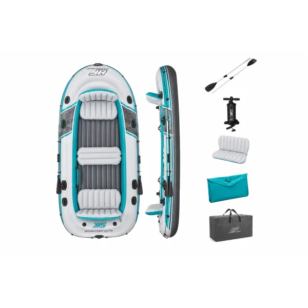 Пятиместная надувная лодка Bestway 65159 Adventure Elite X5 Raft Set 364 x 166 x 45 см