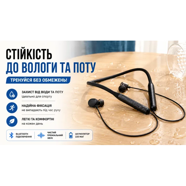 Беспроводные вакуумные наушники SPORT Bluetooth Черные