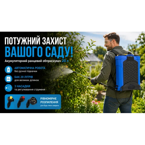 Сельскохозяйственный аккумуляторный опрыскиватель 20 л ранцевый