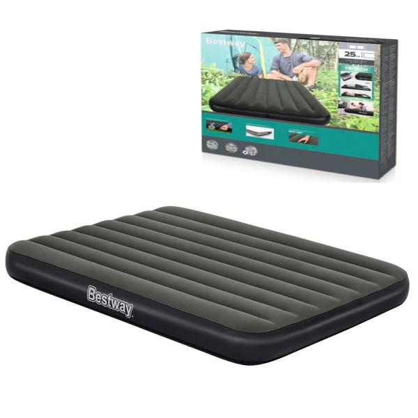 Надувной велюровый матрас Bestway 6713M 191×137×25 см