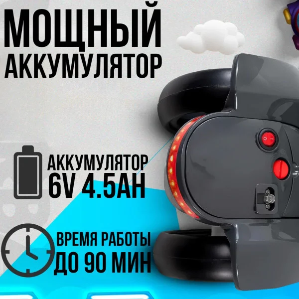 Складной электромобиль на аккумуляторе 6V 4.5Ah Go-Kart Белый