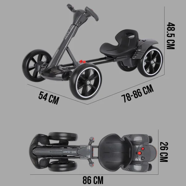 Складаний електромобіль на акумуляторі 6V 4.5Ah Go-Kart Чорний