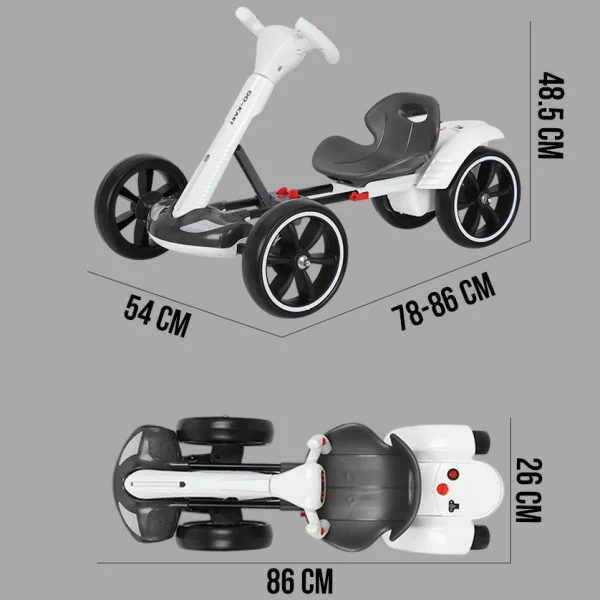 Складной электромобиль на аккумуляторе 6V 4.5Ah Go-Kart Белый