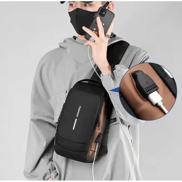 Сумка с кодовым замком и USB портом XIO Fashion разсмеры 31*17*7см