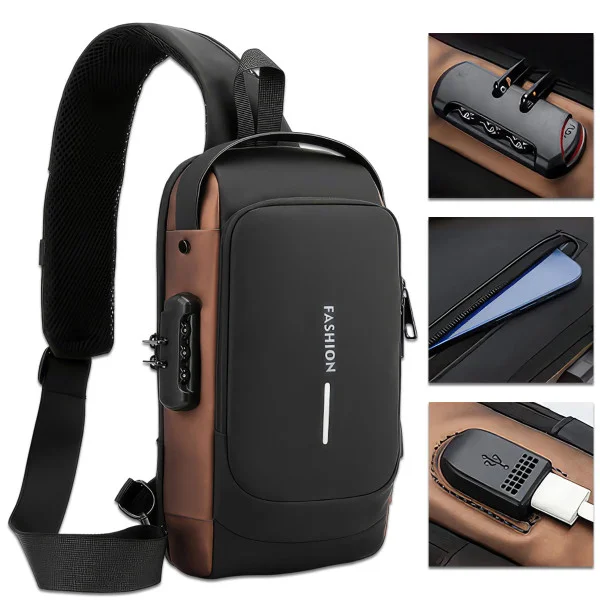 Сумка с кодовым замком и USB портом XIO Fashion разсмеры 31*17*7см