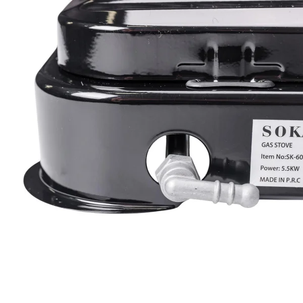 Настольная газовая плита Sokany SK-6003B на 3 конфорки (чёрная)