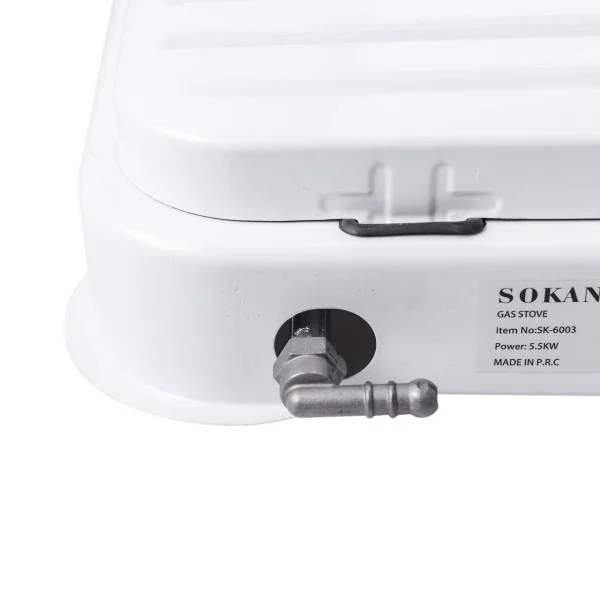 Настольная газовая плита на 3 конфорки Sokany 5.5 кВт Белая Lugi SK-6003W
