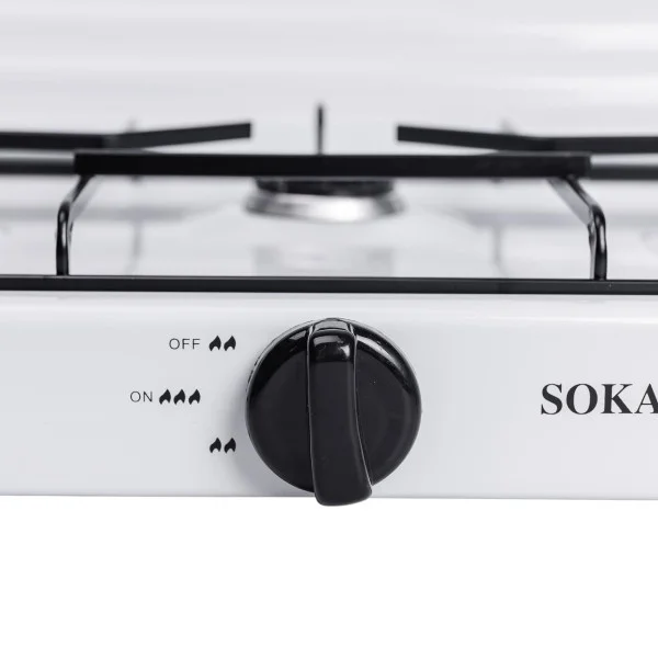 Настольная газовая плита на 3 конфорки Sokany 5.5 кВт Белая Lugi SK-6003W