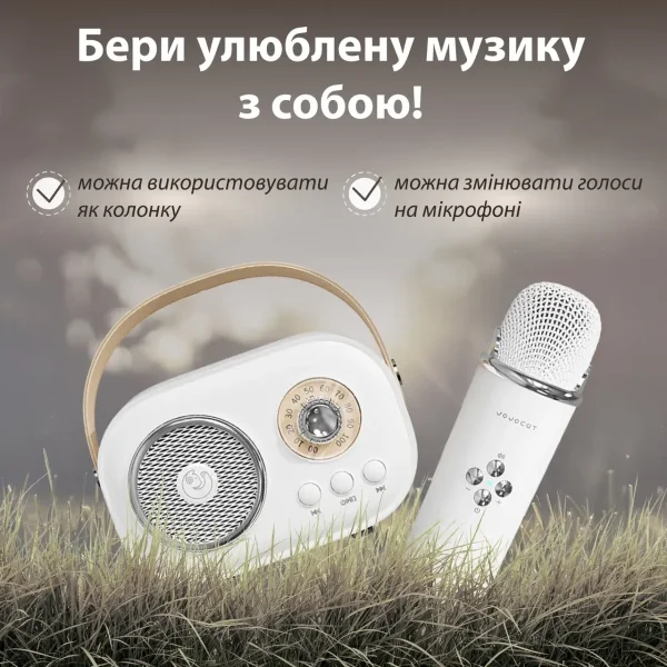 Колонка портативная с микрофоном C-20 BT/TF/USB/FM 5 Вт Белый C20W