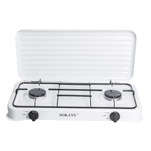 Настільна газова плита Sokany SK-6002 на 2 конфорки (біла)