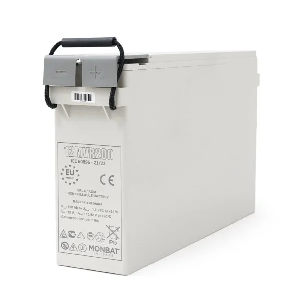 Акумуляторна батарея MONBAT FRONT TERMINAL 12MVR200 AGM 12V/200 Ah, 555x125x316 мм, 59.2 кг