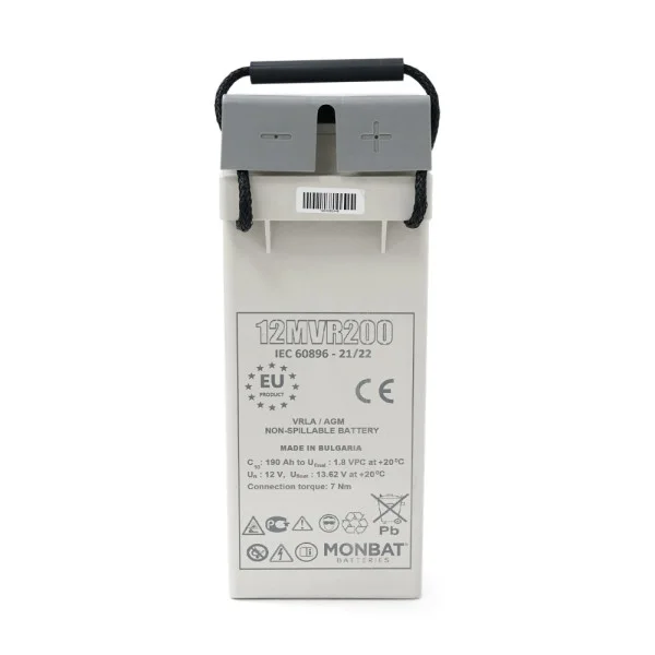 Акумуляторна батарея MONBAT FRONT TERMINAL 12MVR200 AGM 12V/200 Ah, 555x125x316 мм, 59.2 кг