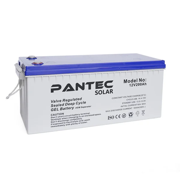 Акумуляторна батарея PANTEC  200-12 GEL 12V 200 Ah (522 x 240 x 224), 60.3 kg Grey Q1/48