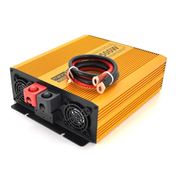 Инвертор напряжения Mexxsun MXSPSW-1500, 12V/220V, 1500W с правильной синусоидой, 2 Shuko, клемные провода, Q4