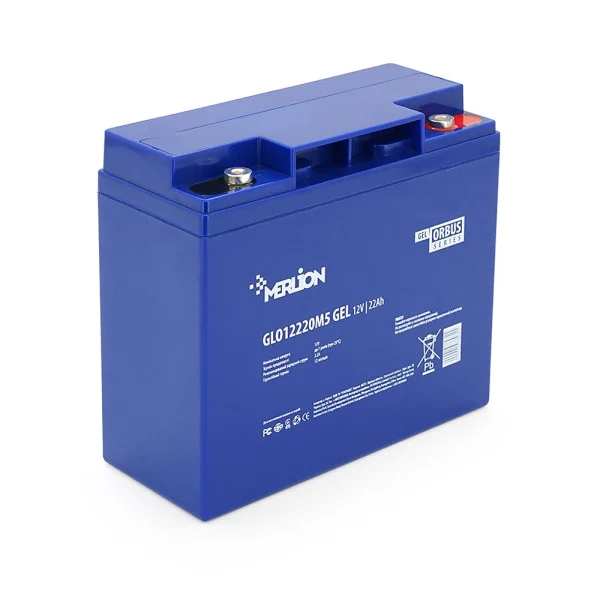 Аккумуляторная батарея MERLION ORBUS GLO12220M5 12 V 22 Ah ( 180 x 78 x 165 (168) ), 4.5 kg BLUE Q4