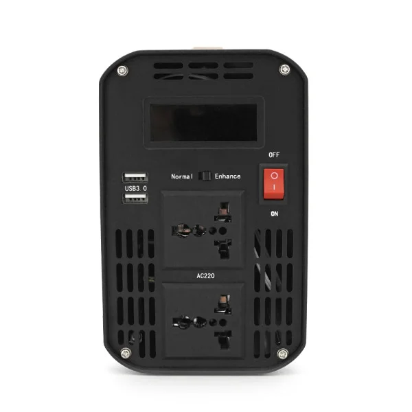 Инвертор напряжения AEV6500W,3000W, 12/220V с аппроксимированной синусоидой, 2 универсальные розетки, 2*USB (DC:5V/2.4A), клемные провода, BOX