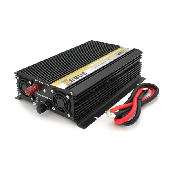 Инвертор напряжения ORBUS ORMS24-1800 (1800Вт), 24/220V, approximated, 2 Shuko, клемные провода, 5 предохранителей, Box.Q20