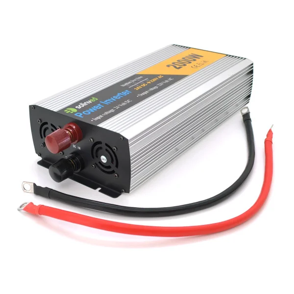 Инвертор напряжения Solinved Sol-Yb24-2000M, 24V/220V, 2000W с аппроксимированной синусоидой, 2Shuko, USB, клеммные провода, Q5