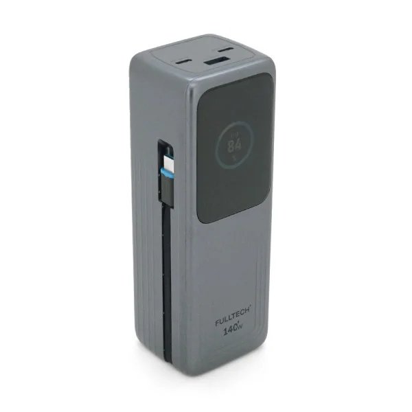 Powerbank Fulltech FP34 30000mAh, Fast charge PD140W, Li-pol, LCD Display, Вхід:Type-C, Виходи: 2xUSB Type-C, 1xUSB Type-A, USB Type-C Cable, Box