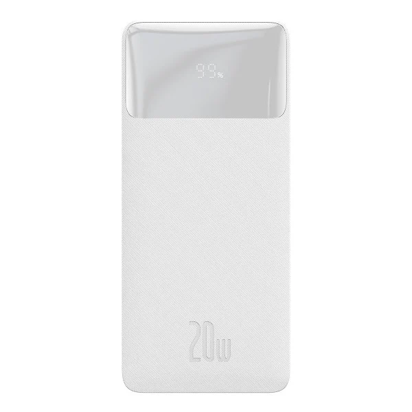 Powerbank Baseus Bipow 20000mAh, Input:5V/2A/3A,9V/2A(microUSB,Type-C), Output:5V/3A,9V/2A,12V/1.5A(2хUSB),Q40,plastic,White