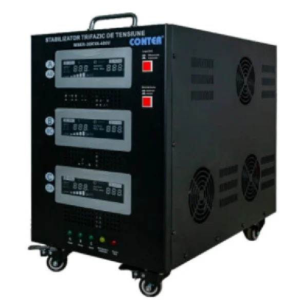 Стабилизатор напряжения Conter MSER-30KVA/24KW- 400V-V2 трехфазный,сервопривод,напольного монтажа,LED дисплей,диап225-450V,AC400±3%,колодка, 58kg