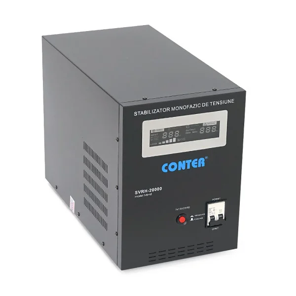 Стабилизатор напряжения Conter HIBRID 20000 VA-V2/15000W однофазный, сервопривод, напольного монтажа, LED дисплей, диапазон130-260V, AC230±3%,
