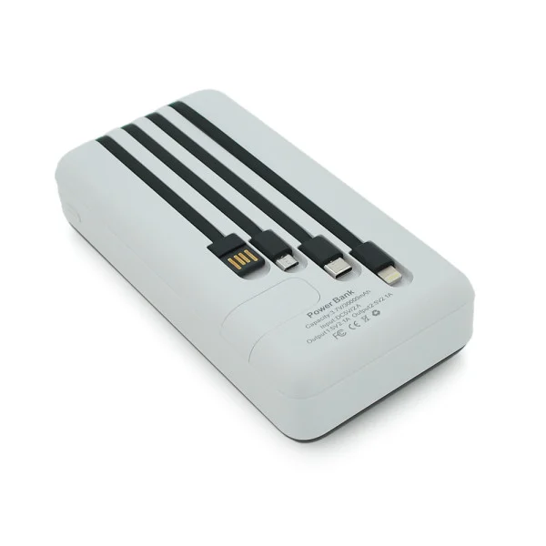 PowerBank Bix-30000mAh, Input:MicroUSB+Type-C, Output:4USB/Type-C/MicroUSB/Lightning, QC22.5W/PD20W, White