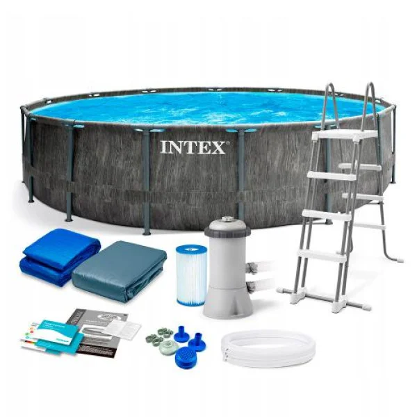 Каркасный бассейн Intex 26744 549×122 см полный комплект: фильтр-насос, лестница, тент, подстилка