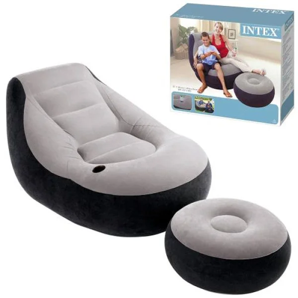Надувне крісло Intex Ultra Lounge 68564 з пуфом