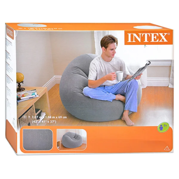 Надувное велюровое кресло Intex 68579
