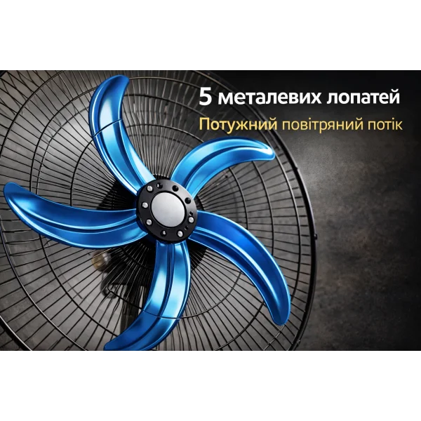 Потужний вентилятор 3 в 1 підлоговий / настільний / настінний 100 Вт з металевими лопатями, 3 швидкості, регулювання висоти та нахилу, 48 см