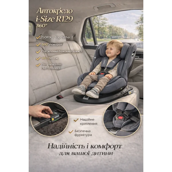 Автокрісло El Camino i-RISE ME 1207 Gray