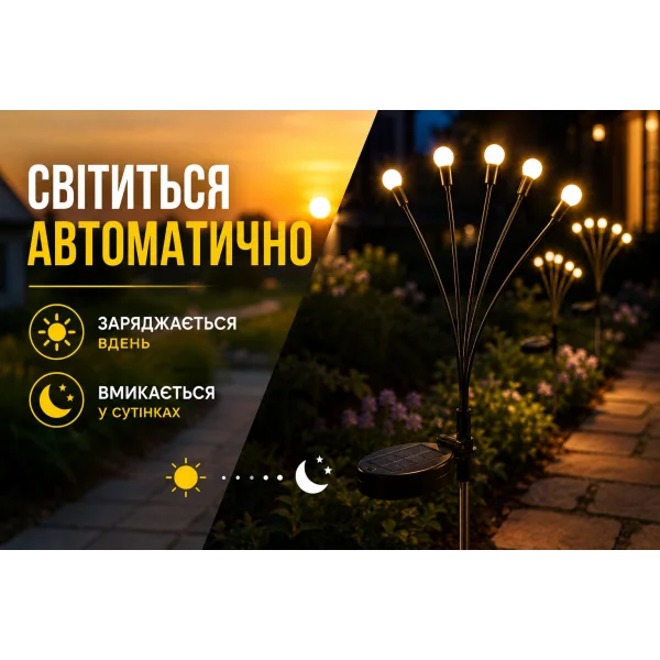 Садовый фонарь Светлячок 69 см на солнечной батарее теплый белый 2024513Y