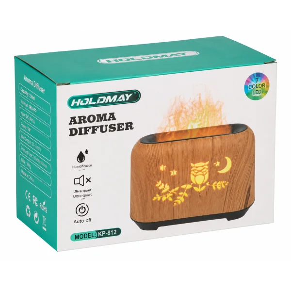 Зволожувач повітря Aroma Diffuser KP-812 з LED-підсвіткою 150 мл 15×6,6×10,4 см