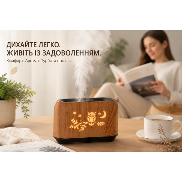 Зволожувач повітря Aroma Diffuser KP-812 з LED-підсвіткою 150 мл 15×6,6×10,4 см