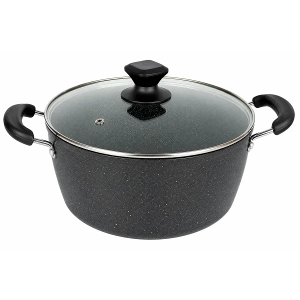 Кастрюля 6 л 28 см Hot Chef 16749-9 с мраморным антипригарным покрытием и крышкой
