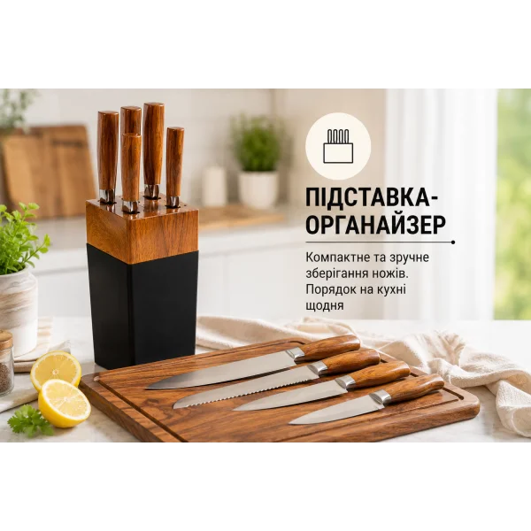 Набор кухонных ножей 6 предметов на подставке AD-S031