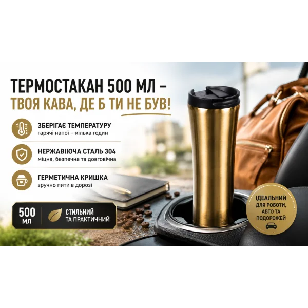 Термостакан 500 мл из нержавеющей стали B25-18