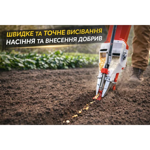 Ручна сівалка дворядна 6D2 TT AGRO MOTO (з бункером для насіння та добрив)