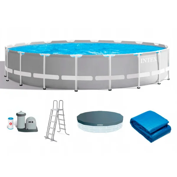 Каркасный бассейн Intex 26732 Prism Frame Premium 549 x 122 см с фильтр-насосом, лестницей, тентом и подстилкой