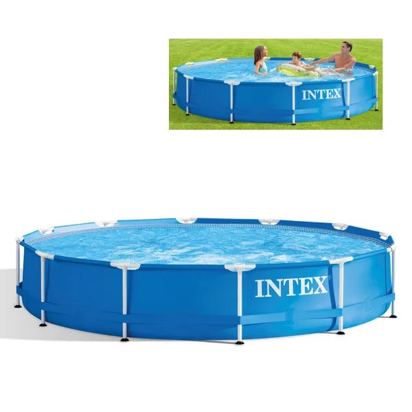 Каркасний басейн Intex 28210 Metal Frame круглий 366x76 см