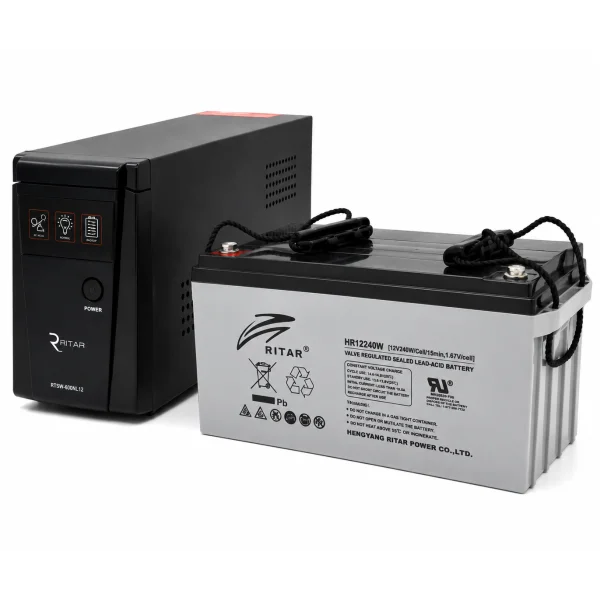 Комплект ДБЖ Ritar RTSW-600NL12 LED 360 Вт з акумулятором AGM Ritar HR12240W 12 В 65 А·год