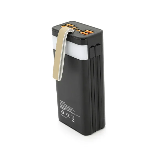 Powerbank ACL PW-90 30000mAh, SOLAR, Кабель TypeC + Lighting, 0,72kg, Black, Box