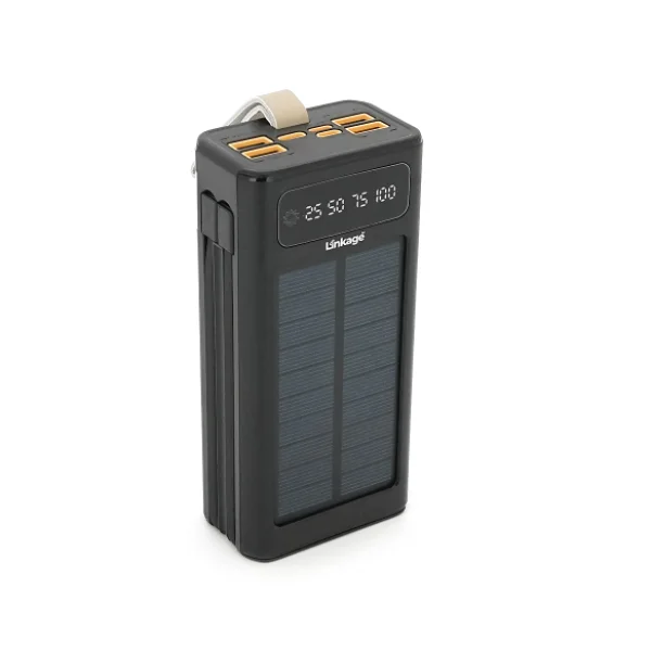 Power bank Linkage LKP-46, Solar 30000mAh, 22.5W, Кабелi Туре-С+Lighting, 0.70 kg, Black, Box