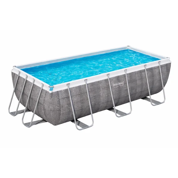 Каркасний басейн Bestway 56722 прямокутний 412×201×122 см (Steel Rattan)