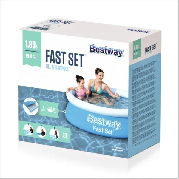 Надувний басейн Bestway Fast Set 57392 183×51 см, 940 л