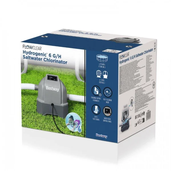 Хлоргенератор для басейну Bestway 58678 Hydrogenic 6 г/год, система солоної води, 220–240V