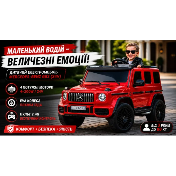 Детский электромобиль Mercedes-Benz G63 M 5880EBLR-3 (24V) красный