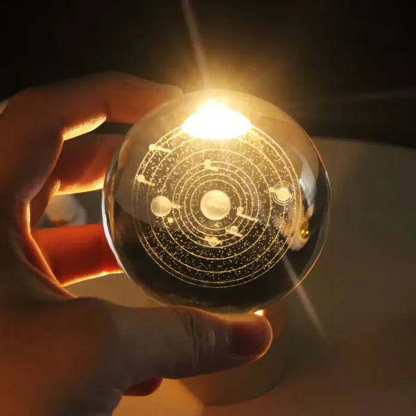 3D нічник 8 дюймів 10 см Сонячна система з LED підсвічуванням USB